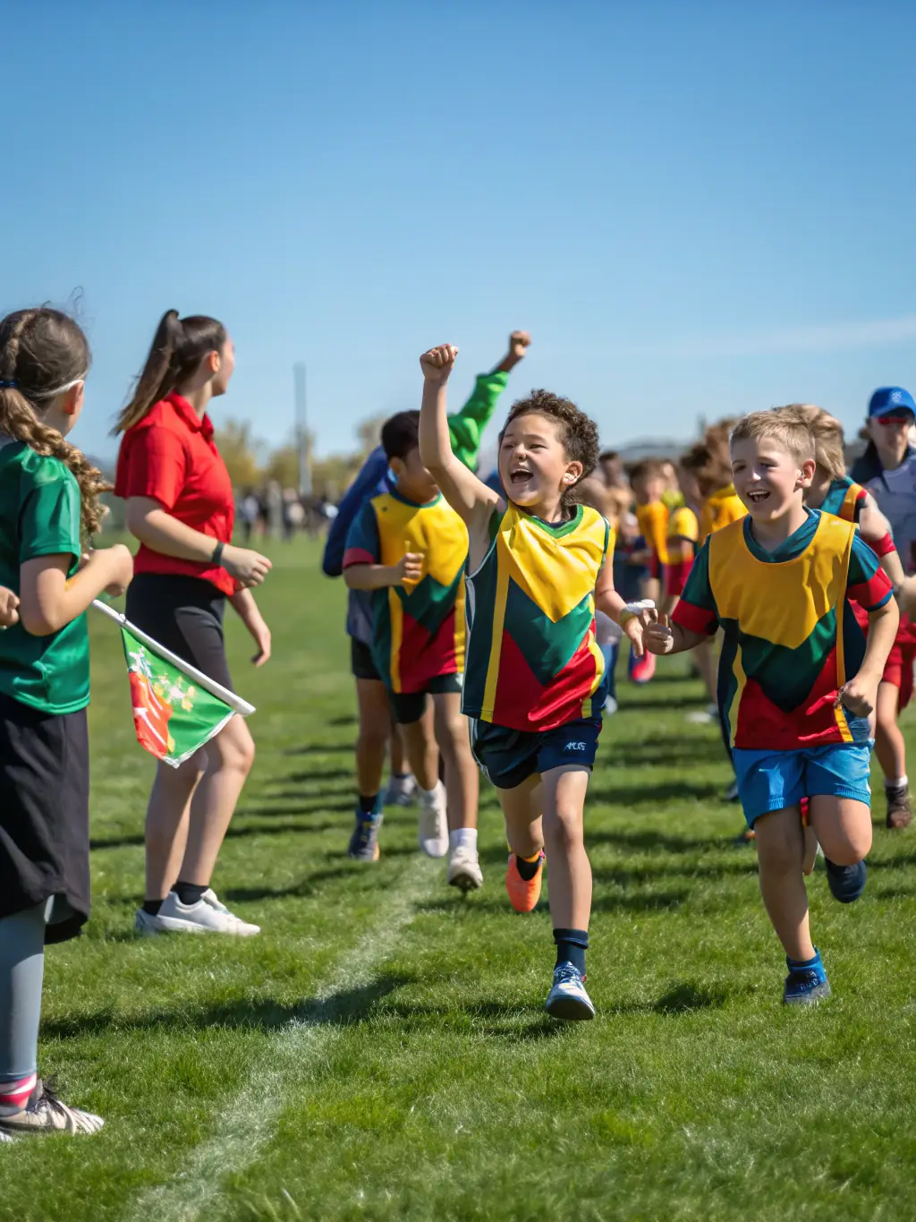 A vibrant image of participants engaged in a CARPE DIEM 16-organized sports event, showcasing teamwork and community spirit, with a focus on raising funds for a local charity.